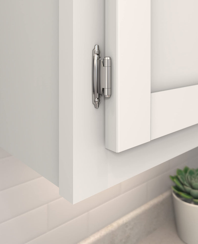 Variable Overlay Self-Closing, Face Mount Polished Chrome Hinge - 2 Pack