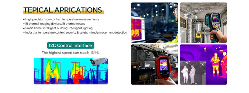 MLX90640 Thermal Imaging Camera, 32x24 IR Sensor Array for Raspberry Pi, HVAC, Fire Detection – Low Power, High Accuracy, I2C Interface