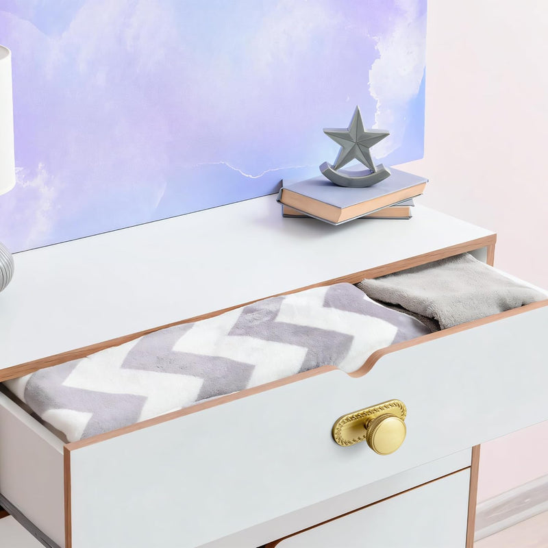 Goo-Ki 6 Pack Cabinet Knobs Brushed Gold Drawer Knobs with Backplate Zinc Alloy Kitchen Hardware - Single Hole/Screw Bar Cabinet Pulls Dresser Handles with Spacer
