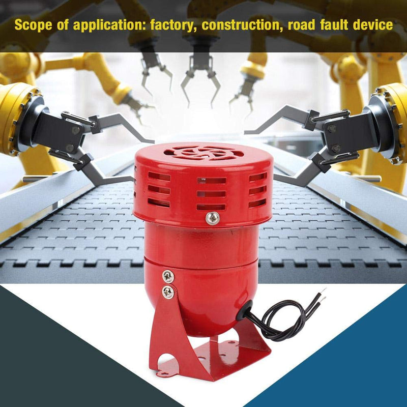 220V 120dB MS-190 Mini Metal Motor Alarm Industrial Sound Alarm Buzzer Electrical Guard Against Theft Continuous Sound, Red