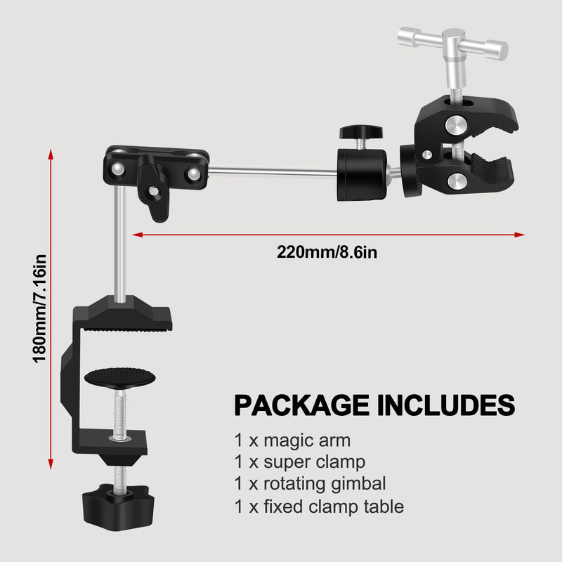 Helping Hands Soldering Clamp with 16" Flexible Arm, 360° Rotating Bracket- Adjustable Clamps for Hold Hot Air Guns, PCB, Welding, DIY, Repairs, and Craft Projects
