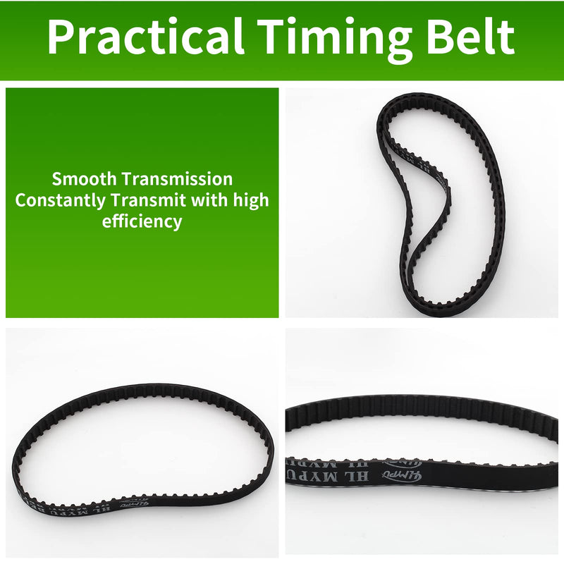 2pcs 130XL Timing Belt 65 Teeth Rubber Drive Belt 5mm Pitch 10mm Width Black Geared Belt (130XL037) 2