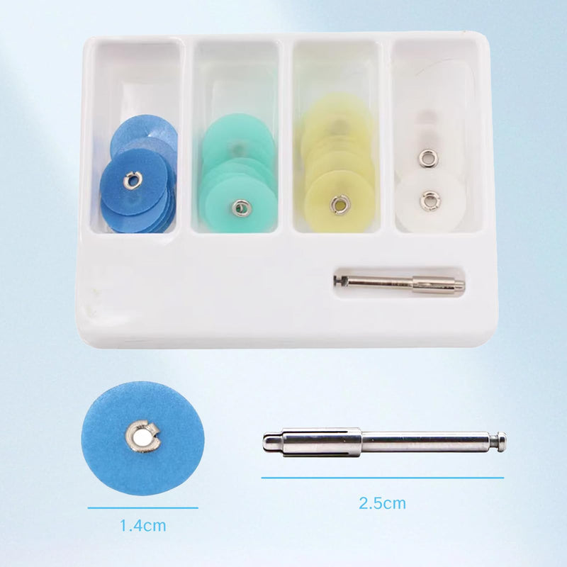 40 Pieces Composite Finishing Kit Dental Polishing Discs and Tools 12mm & 14mm Dental Polisher Supplies with Mandrel Stem Professional Denture Burs Sanding Strips Resin Material for Teeth