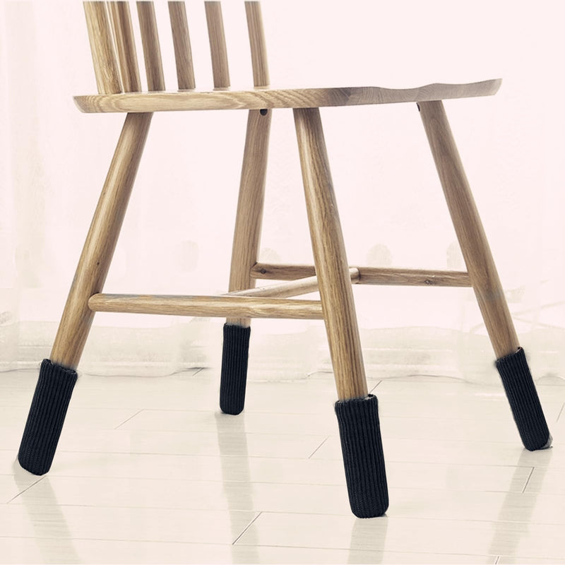 48 PCs Furniture Leg Socks - High Elastic Knitted Chair Leg Floor Protectors, Black Thickening Chair Leg Covers Set, Move Easily and Reduce Noise 48pcs