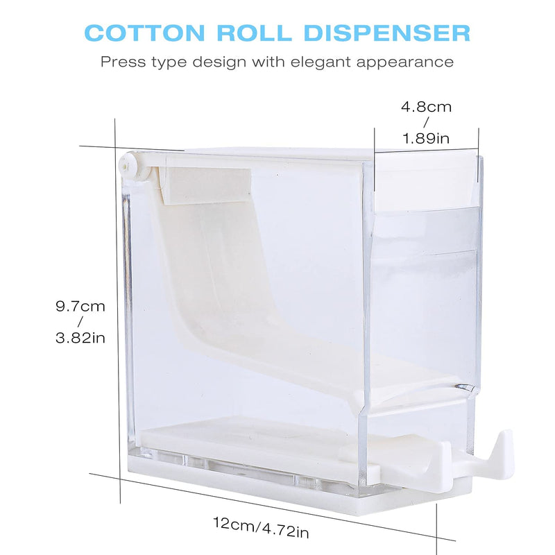 Dental Cotton Roll Dispenser Holder Organizer Hygienic Cotton Roll Divider Professional Clinic Home Use Transparent Press Type White