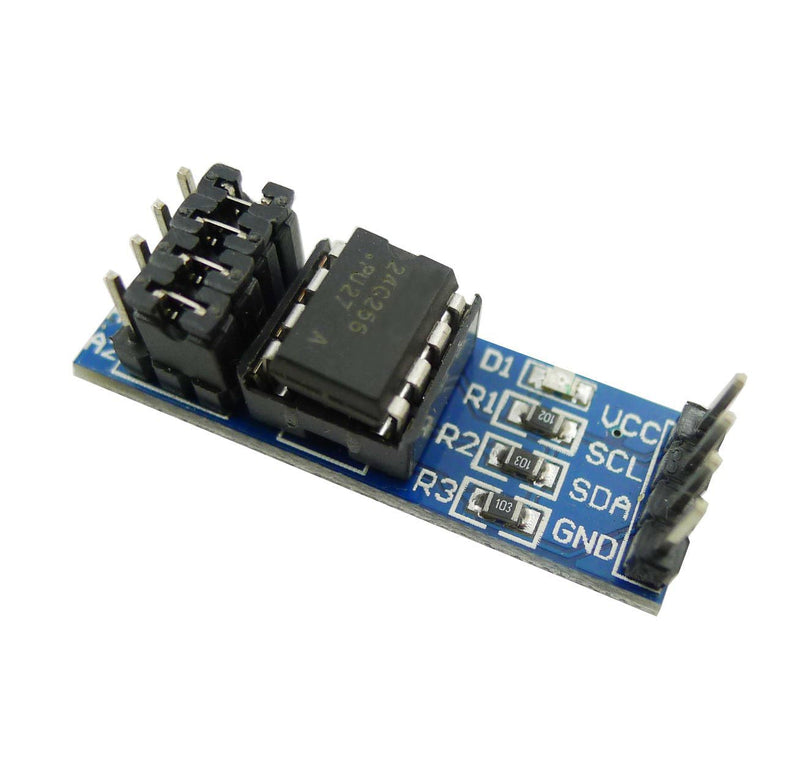 3PCS EEPROM Memory Module AT24C256 Chip I2C Serial Interface Data Storage Memory Module Onboard 8P Chip Holder with Onboard LED Indicator