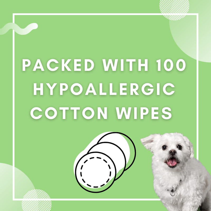 Dog Ear Cleaner Wipes + Nose Balm For Dogs | Bulldog, French Bulldog, Pug, English Bulldog | Cleans & Soothes Ears, Wrinkles, Folds, Tear Stain, Tail Pockets & Paws, Anti-Itch | 100 Soft Cotton Pads - PawsPlanet Australia