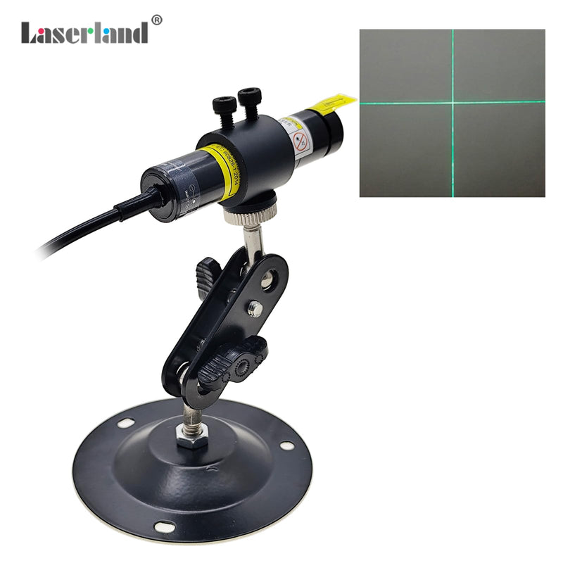 Green Light Cross Module Projector Focusable Locator Generator Placement Position Guide for Heat Press Screen Printing Cloth Fabric Wood Stone Alignment Dia.16mm