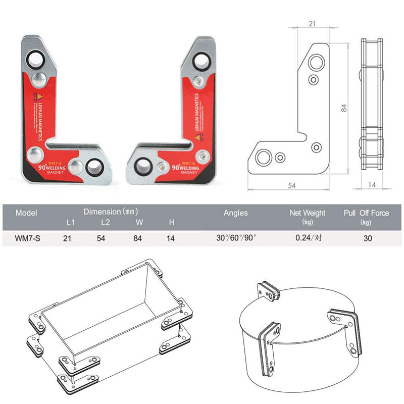 2pcs Inside/Outside 90 Degree Neodymium Welding Magnets Holder/Strong 30 60 90 Angles NdFeB Magnetic Clamp Small