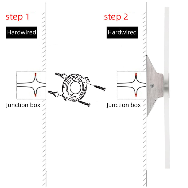 KICAAO Modern Wall Sconces Set of Two, Led Wall Light 10w, 6000k White Light Up Downlight, Hardwired Acrylic Wall Light Lighting, Suitable for Living Room Corridor Bedside (Cool White 6000K 2Pack) cool white 6000K 2Pack