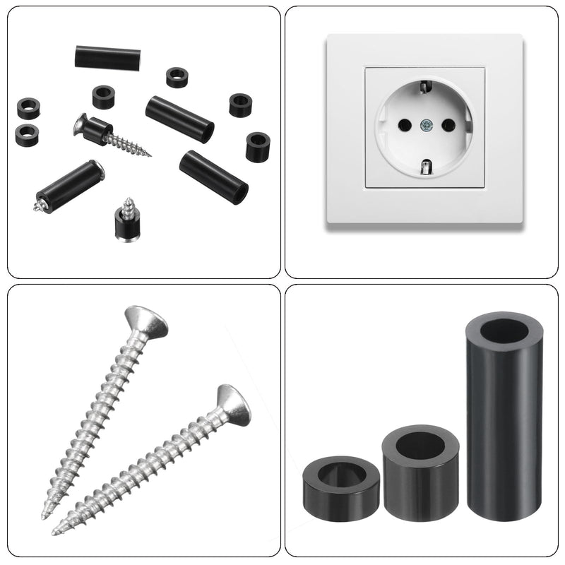 uxcell 100pcs Nylon Round Spacers 4mm ID, 7mm OD, 6mm Height Screws Spacers Without Threaded, Plastic Spacer for M4 Screws, Black