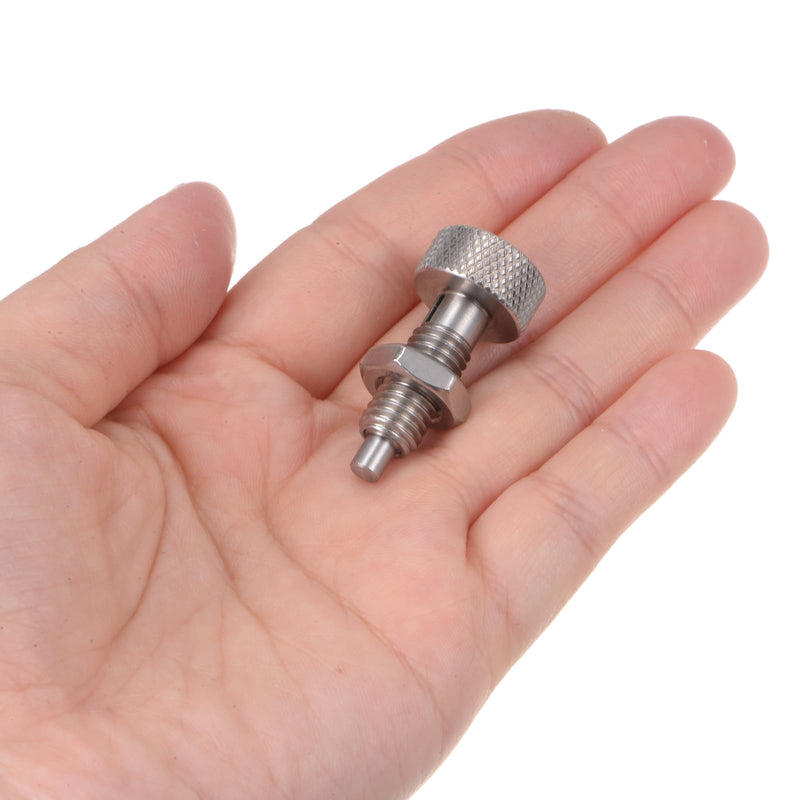 HARFINGTON Spring Plunger with Knurled Handle M8x1.25 Pin Dia.4mm Retractable Release Pins Stainless Steel Non-Locking Retractable Index Plunger for Industrial Equipment Location Pin
