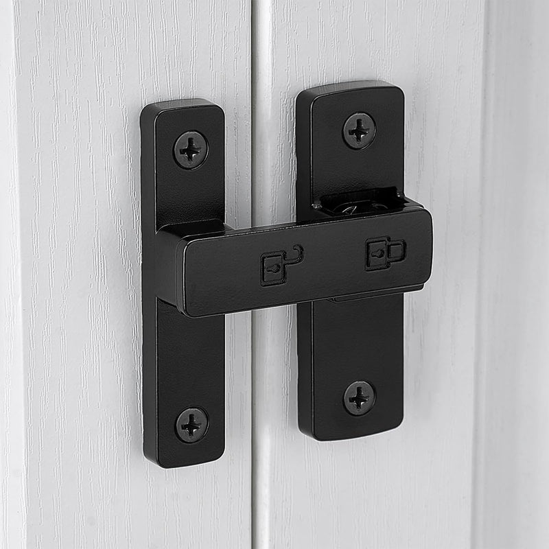 4 Packs Black Barn Door Latches,180 Degree Gate Lock,Flip Gate Latches Hardware,Zinc Alloy Door Lock Latch,Door Security Sliding Door Latch Lock for Cabinets,Bathroom, Barn & Garden Black_180 Degree 4