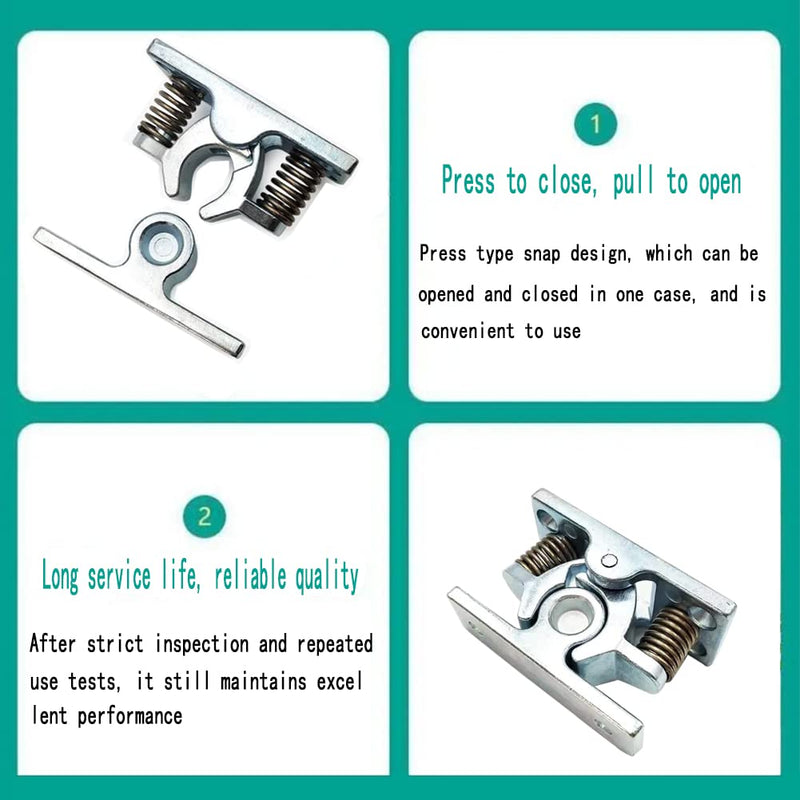 Spring Loaded Door Easy Lock Stop Catch Release Clamp Double Roller Catch, 1Pcs glrovazas Silver Zinc Alloy Double Roller Buckle, with Screws (mp-3) mp-3