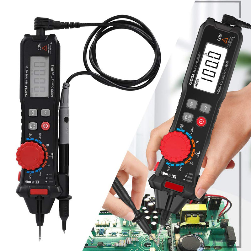 ViaGasaFamido Digital Multimeter Pen Type Auto Recognition Electrical Tester Live Line Digital Testers with Backlit Flashlight for Measuring Voltmeter Resistance Tester
