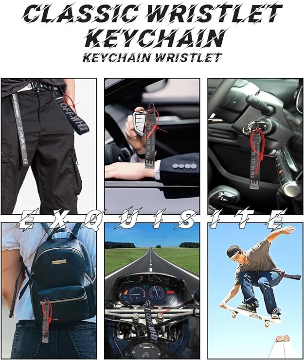 AllStyle By Patel Compatible Wristlet Strap for Key, Classic Hand Wrist Keychain Lanyard Key Chain Holder for Men and Women Nylon Black + Nylon Black 2