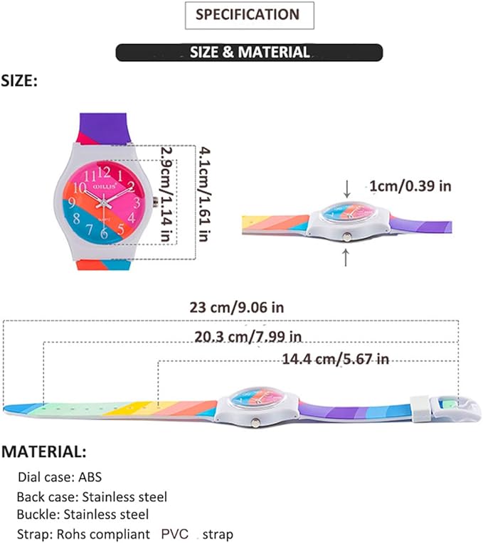 Kids Watches Girls Boys Children Girls Boys Rainbow Flower Wrist Watch Gift, rainbow red - NewNest Australia