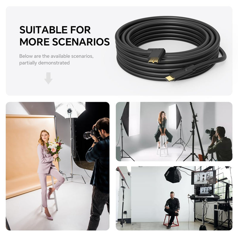 16.4ft USB C to Micro B Cable, 5Gbps High-Speed Data Transfer, USB Type-C to Micro B Camera & External Hard Drive Cable for Canon EOS 1DX2/ 5D4/ 5DS Nikon D850/ D810, WD, Seagate, Toshiba HDD 16.4ft