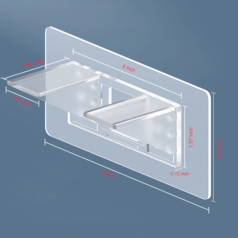 12 Pieces Large Size Adhesive Shelf Bracket, Double Row Thickened and Reinforced Design Punch Free Shelf Support Pegs for Shelves Kitchen Cabinet Book Closet large size-12pcs