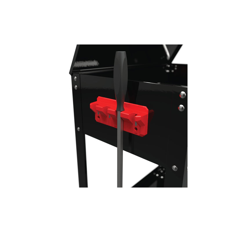 EZRED Magnetic 4 Slot Pry Bar Holder with Mounting Holes Non-Marring TPEE Low Profile Design Organization Red
