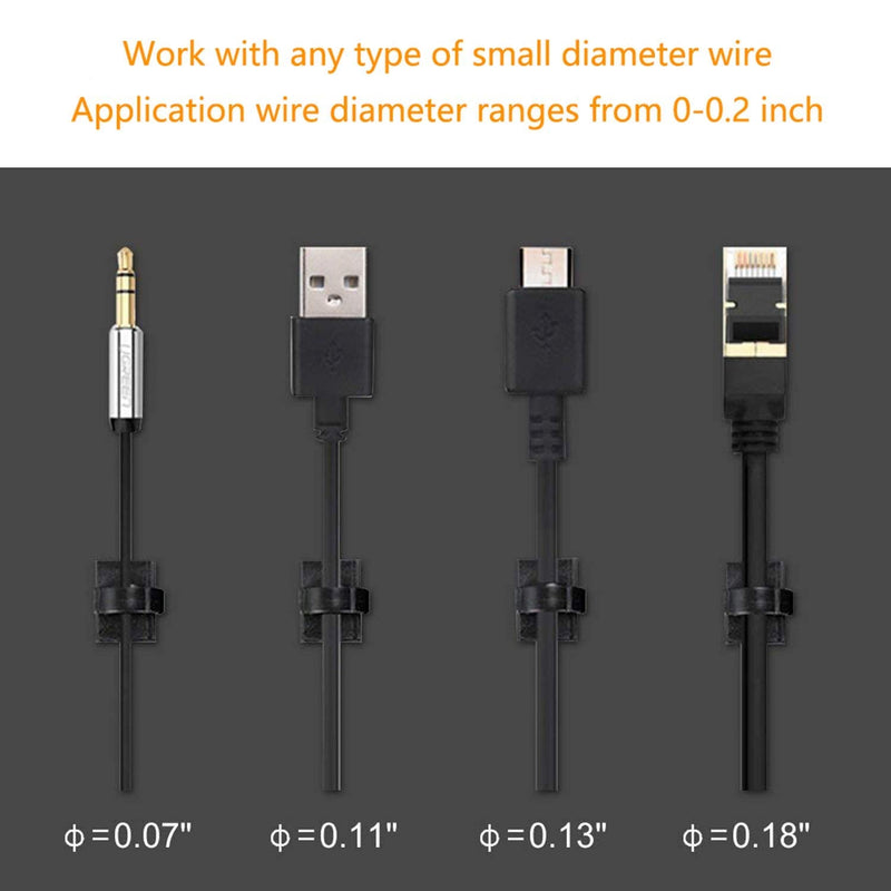 Adhesive Clips Strong Wire Holders 100 Pack Self-Adhesive Wire Clip Cable Cord Desk Management for Office Home and Car