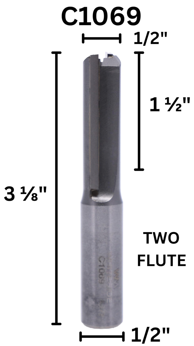 Whiteside Router Bits C1069 CNC Router Bit with 1/2-Inch Cutting Diameter and 1-1/2-Inch Cutting Length
