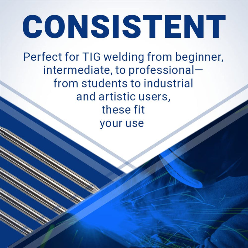 Midwest Tungsten Service TIG Welding Tungsten Electrodes 10-Pack (Gold - 1.5% Lanthanated Tungsten (WL15/EWLa-1.5), 1/16") Gold - 1.5% Lanthanated 1/16"