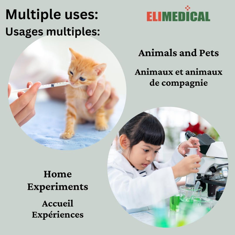 Elimedical Veterinary Disposable Syringe, 6cc Luer Lock, Without Needle, Individually Packaged, 100 per box, 05LT