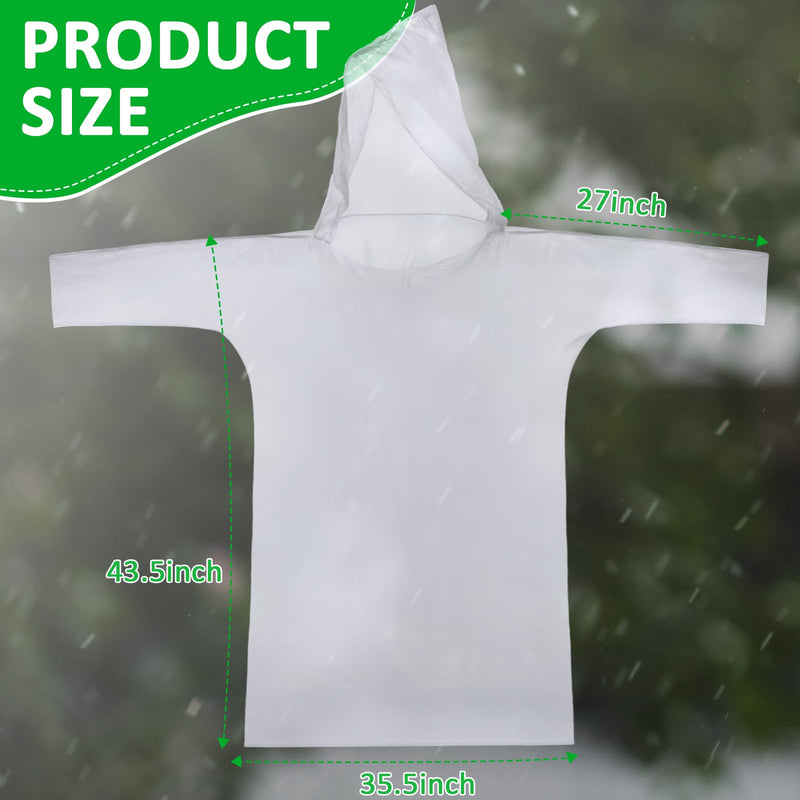 Pasimy 150 Pcs Disposable Rain Ponchos Bulk for Adults Emergency Ponchos with Hood for Man Women Travelling Camping Hiking Clear