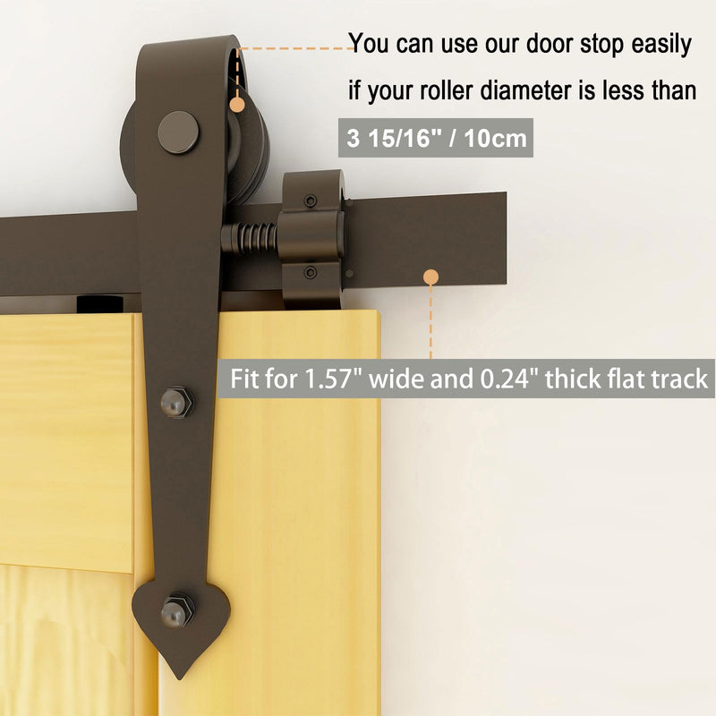2PCS Adjustable Barn Door Stopper fit for 1.57inch/40mm Flat Track, Sliding Barn Door Hardware Accessories Replacement Upgrade-fit 1.57” wide rail