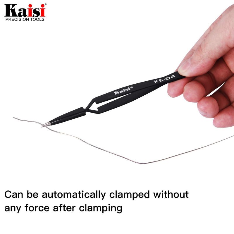 Kaisi 14 PCS Precision Tweezers Set, ESD Tweezer Set, Anti-Static Stainless Steel Tweezers Set for Craft, Jewelry, Electronics, Laboratory Work