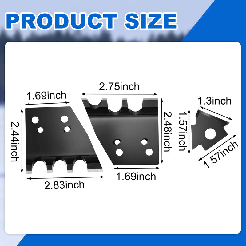 Hicarer Ice Auger Replacement Blades Compatible with K-Drill 7.5 Inch Ice Auger for Fishing, Se of 3 Pieces