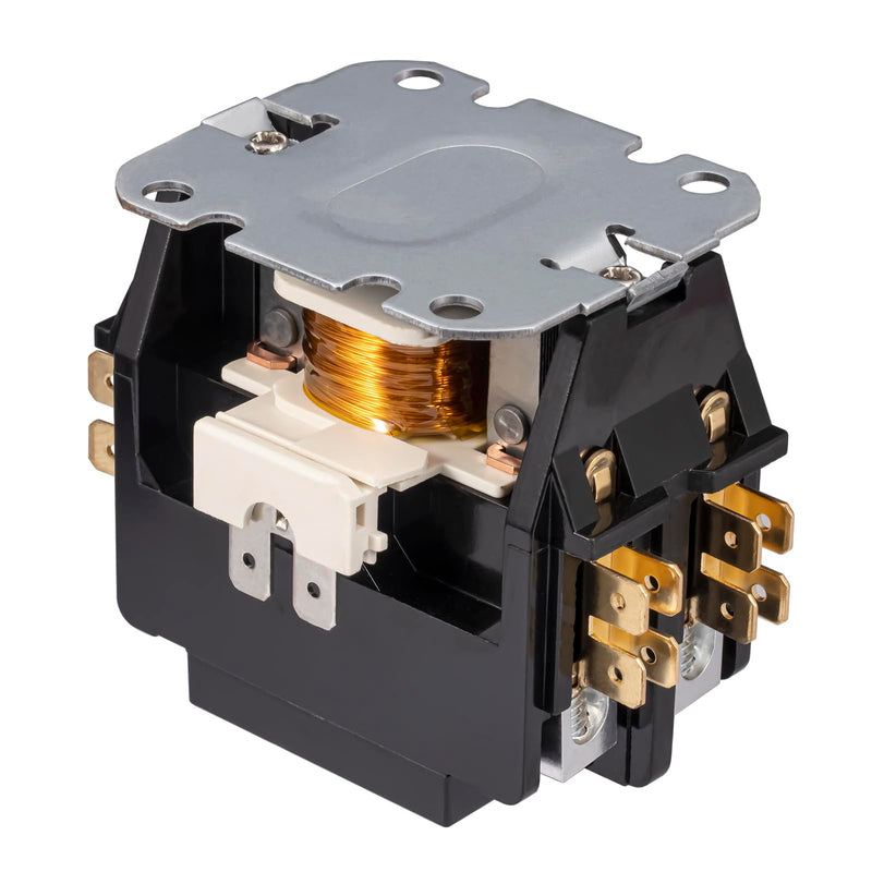 2 Pole 40 Amp 24 VAC Coil AC contactor 2P 40A 24V 50/60Hz AC Motor Contactor Replacement for Air Conditioner Compressor Condenser Unit Contactors