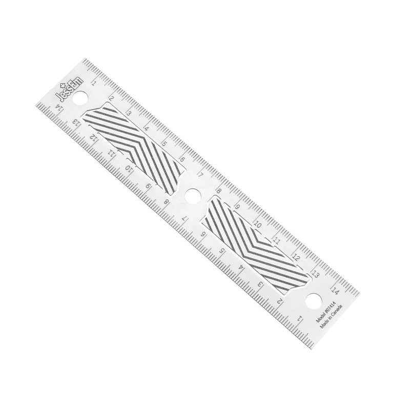 JessEm 07414 Stainless Steel 150mm Precision Ruler with Patented Flex Grip and Fade Resistant Markings