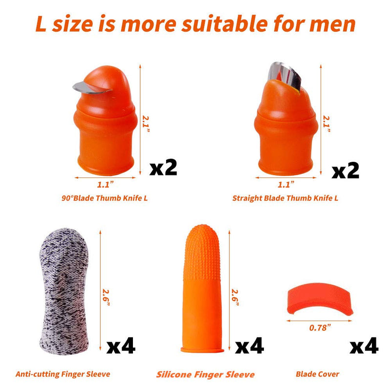 YBB 12 Pcs Gardening Silicone Thumb Knife Harvesting Tool, Separator Finger Plant Fruit Picking Knife Garden Tool (L) L