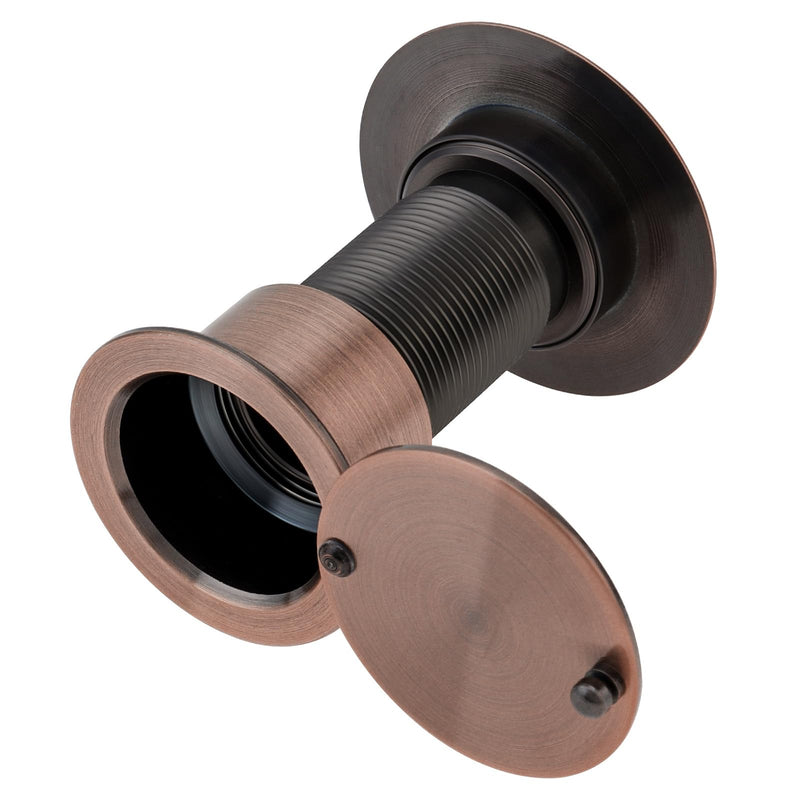 Door Viewer Peephole, Solid Brass 220-degree Peephole with 1-1/10" Drill Bit for 1-21/32" to 2-1/8" Doors, Peep Holes with Privacy Cover (Oil Rubbed Bronze, Top Diameter 1-9/10 inch(47mm)) Top Diameter 1-9/10 inch(47mm) Oil Rubbed Bronze