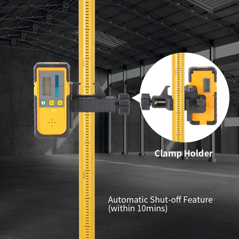 Digital Rotary Laser Receiver with Dual Display and Built-In Bubble Level, Compatible with All Green Rotary Lasers - Rod Clamp Included (Green Beam-RD-FT-G) Green Beam-RD-FT-G