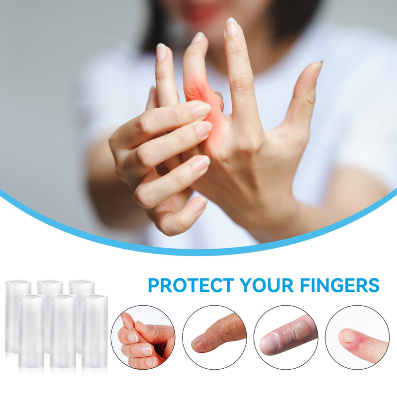 10 Pcs Finger Sleeves Protectors Silicone Finger Protectors Silicone Finger Sleeve Finger Covers Cushions and Protects Gel Rubber Finger Shields Provide Relief for Cracked Finger Transparent