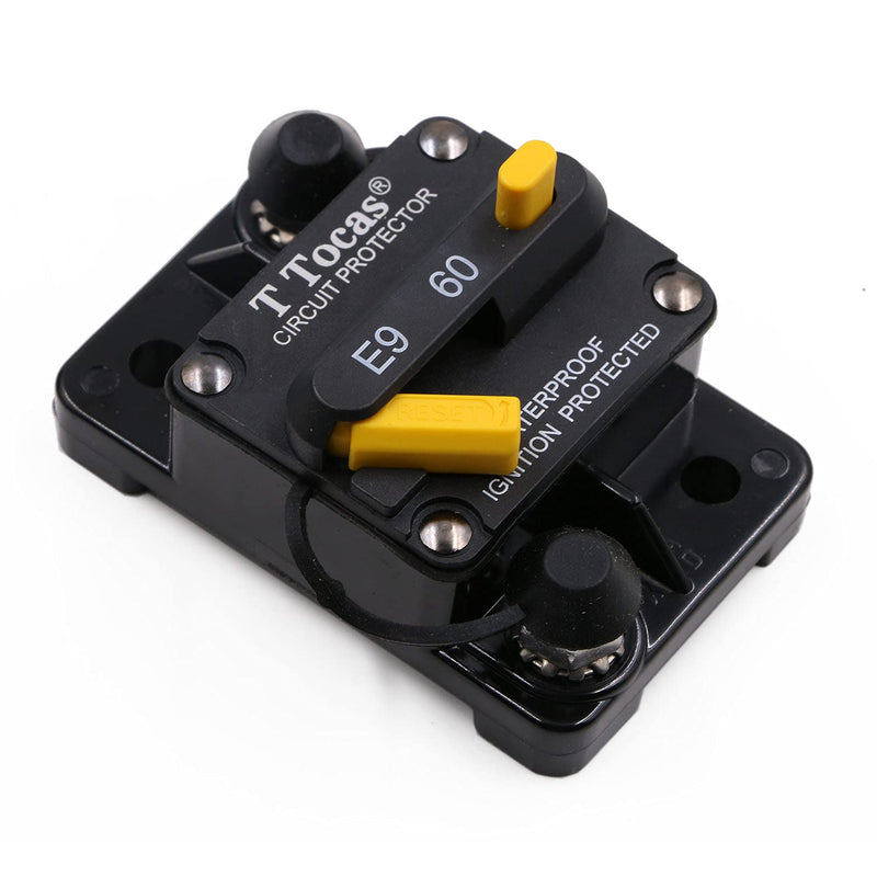 60A Circuit Breakers with Manual Reset Switchable Battery Solar 12V- 72V DC 60A