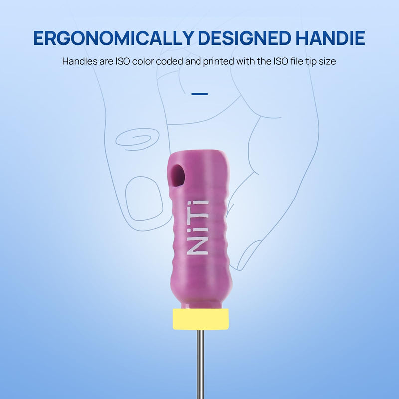 JMU Endodontic Root Canal K Files, #10 NITI Hand Use K-Files 21mm, 6pcs/Box #10 (21mm) 1