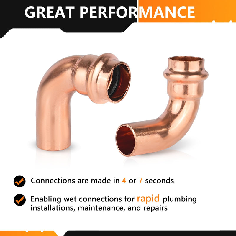 10PC HeSun 3/4" FTG x 3/4" Copper Press Street Elbow(PRESS035-10) 10 3/4" FTG x 3/4" Press