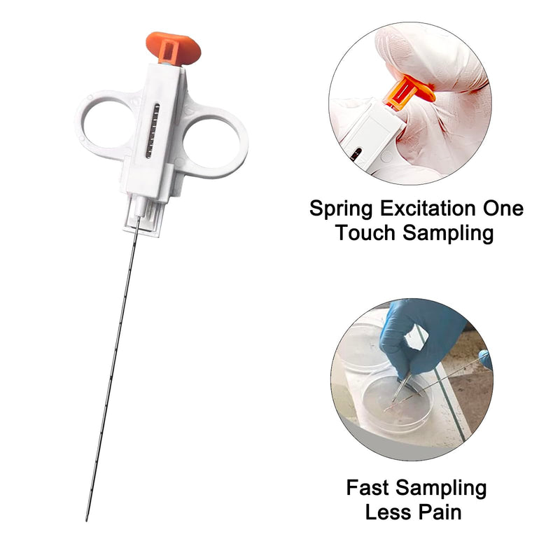 2 PCS Biopsy Needle for Animal Health,Disposable Veterinary Sampling Needles, Designed for Pets,Livestock and Wildlife,Trusted Veterinary Tool(16G/10CM) 16G/10CM 2 PCS
