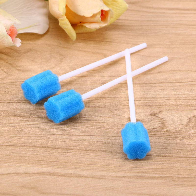 Healifty Mouth Swabs for Elderly, 30pcs Disposable Medical Sponge Stick Oral Care Cleaning Sponge, Blue 30Pcs Blue