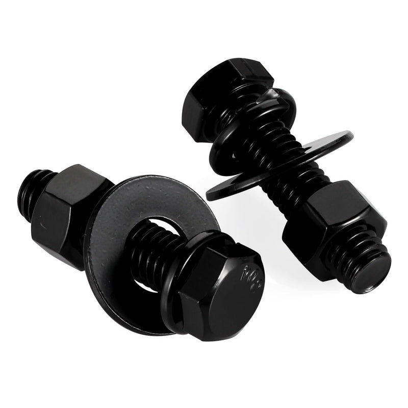 1/4-20 x 1-1/2" Hex Head Screws Bolts, Nuts, Flat & Lock Washers, Fully Threaded, Stainless Steel 18-8, Black Oxide Finish, 8 Sets 1/4-20 x 1-1/2"