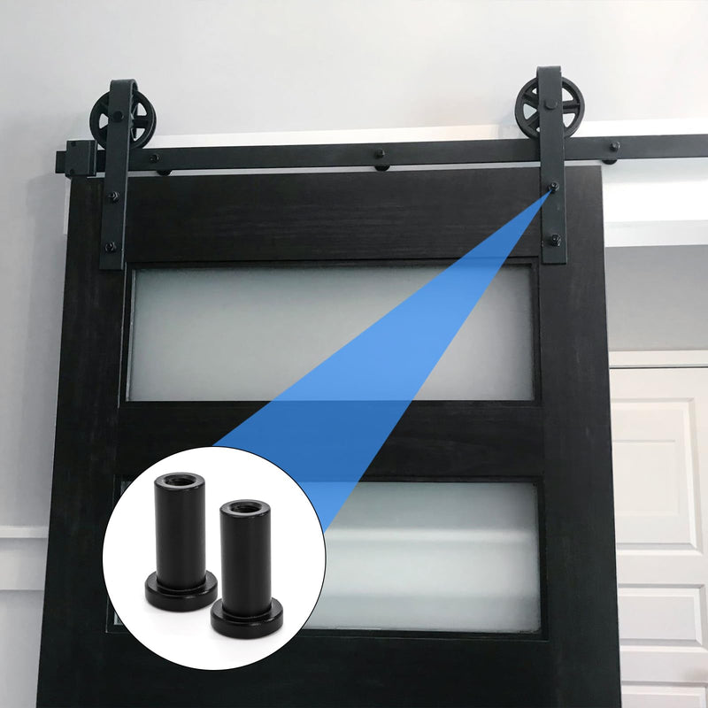 Peohud 10 Set Barn Door Spacers, 2" Sliding Barn Door Hardware Kit, Heavy Duty Replacement Wall Spacers with Lag Bolts Wall Anchor for Connecting Track Connection Device