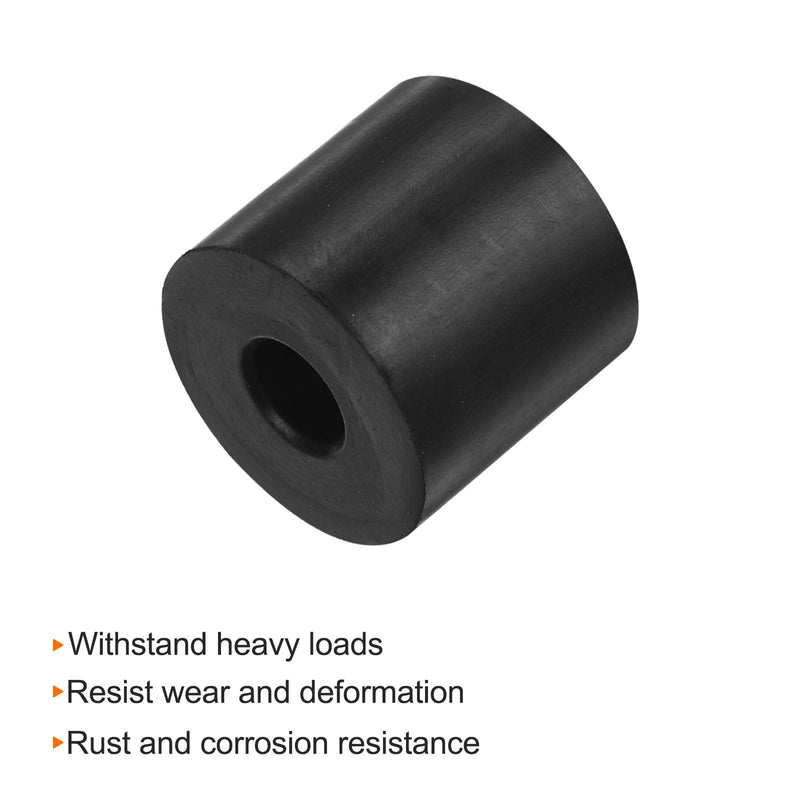 HARFINGTON 8pcs Rubber Spacer 1.2 Inch OD 0.4 Inch ID 1.2 Inch Thick Neoprene Round Anti Vibration Isolation Pads Isolator Rubber Washers Bushings for Home Cars Boat Accessories, Black 10mm x 30mm x 30mm