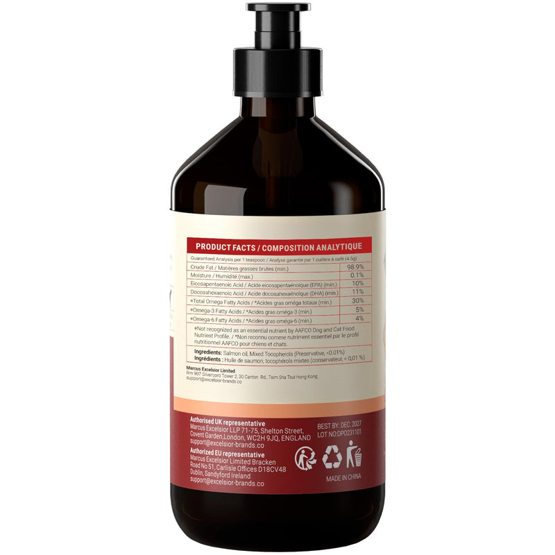 ZENO Wild Alaskan Salmon Oil for Dogs & Cats - Pure Fish Oil for Dogs with Omega 3, EPA & DHA Supplements for Skin & Coat, Joint and Brain Support, Heart & Immune System - 8.5 oz