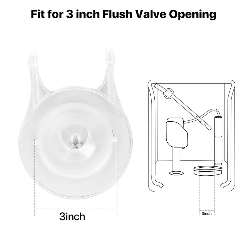 3-Inch Toilet Flappers Replacement Kit for Gerber 99-827, 3 Inch Toilet Flush Valve with Stainless Chain and Hook, High Performance Silicone Toilet Flapper - Reliable Toilet Flapper (Clear 2 PCS) Clear 2 PCS