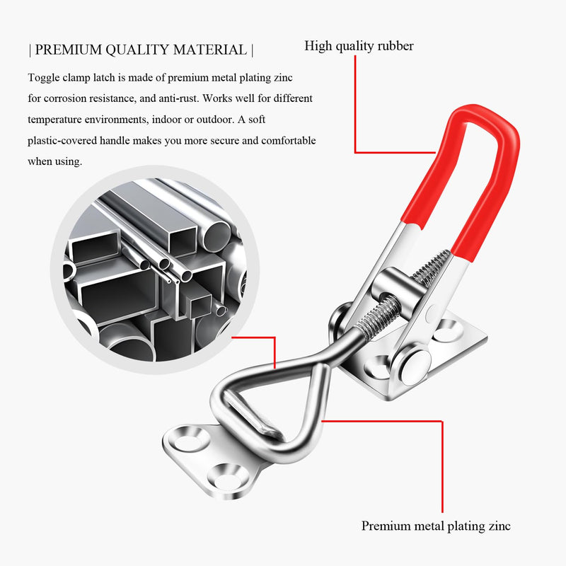 6 Pack Toggle Latch Clamp 4001，Adjustable Pull Latch, 330Lbs Holding Capacity Pull for Lid Jig