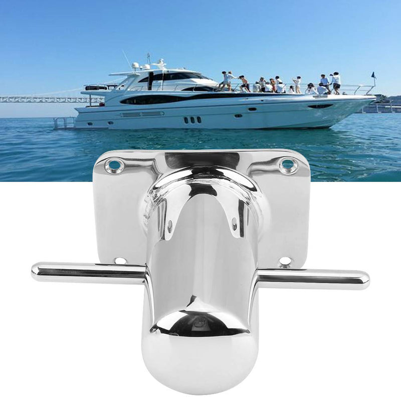 Stainless Steel Marine Boat Bollard - 316 Marine Grade Heavy Duty Mooring Cleat, 120mm x 90mm, Mirror Polished, No Drilling Required for Easy Installation